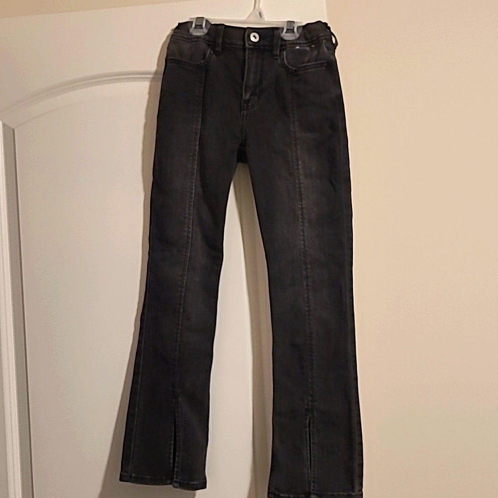 Abercrombie kids high rise wide leg split hem jeans